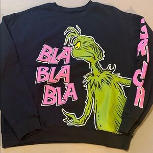 Dr. Seuss Black and Green Grinch Sweatshirt